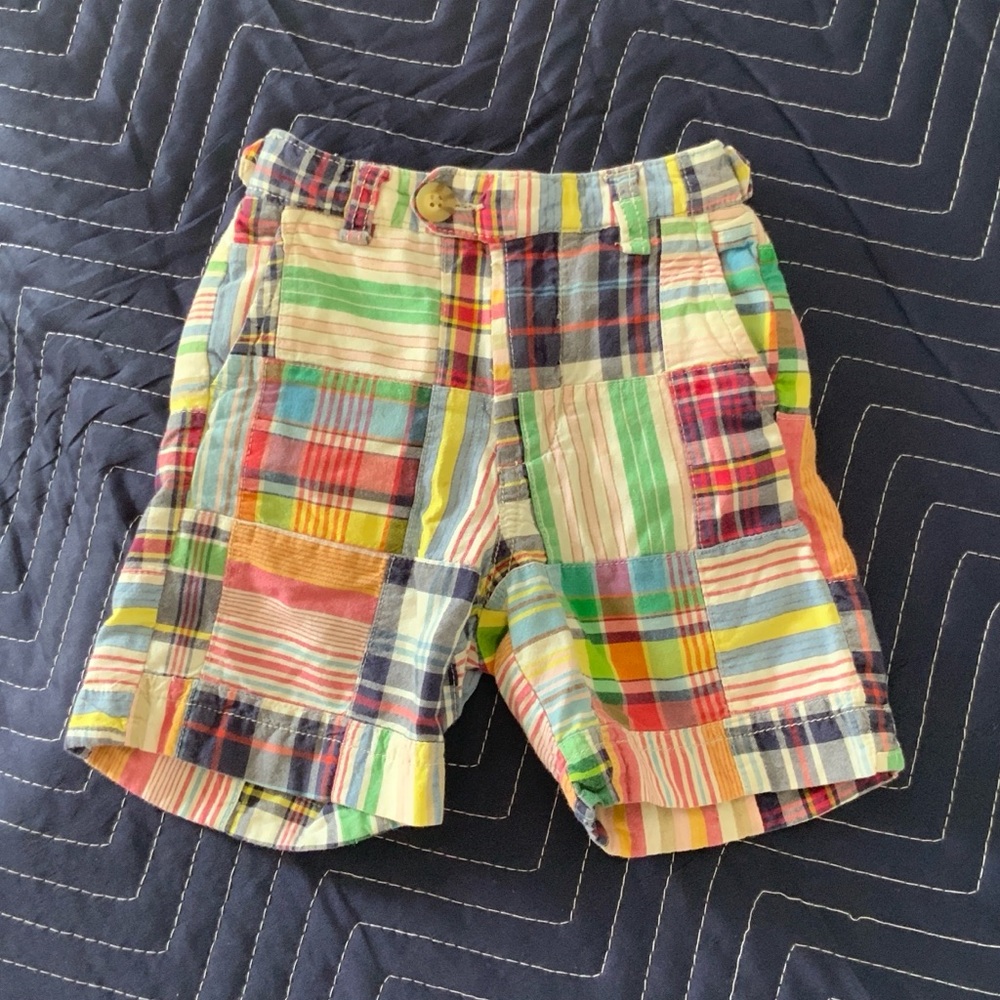 GAP Multicolor Cotton Striped Plaid Baby Shorts